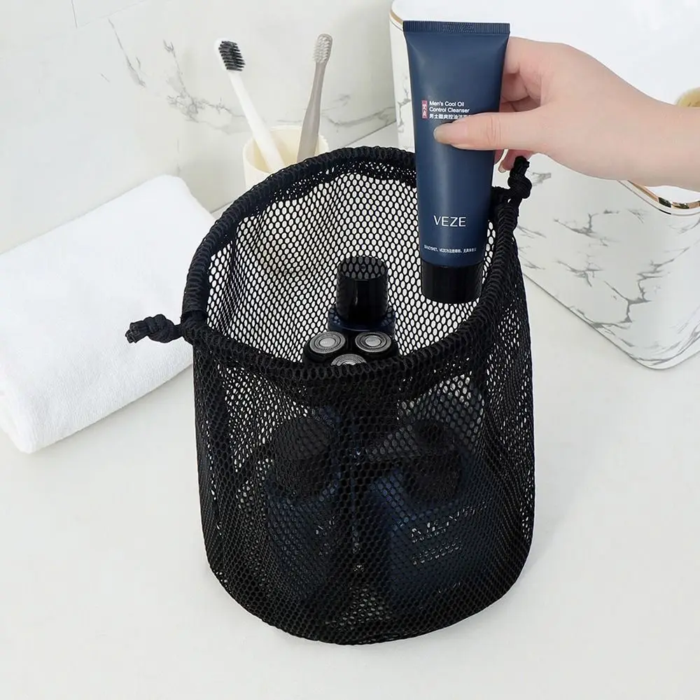

New Dopamine Color Cosmetic Bag Drawstring Large Capacity Storage Bag Breathable Mesh Lazy Toiletries Bag