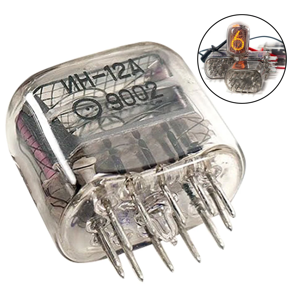 IN12 replacement digital tube with decimal point for clock displays neon glass metal cold cathode indicator 1pcs