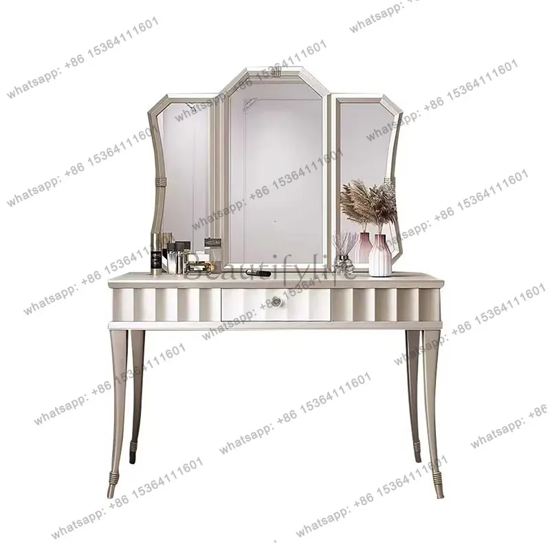 

2026 French light luxury dresser bedroom corner solid wood makeup table