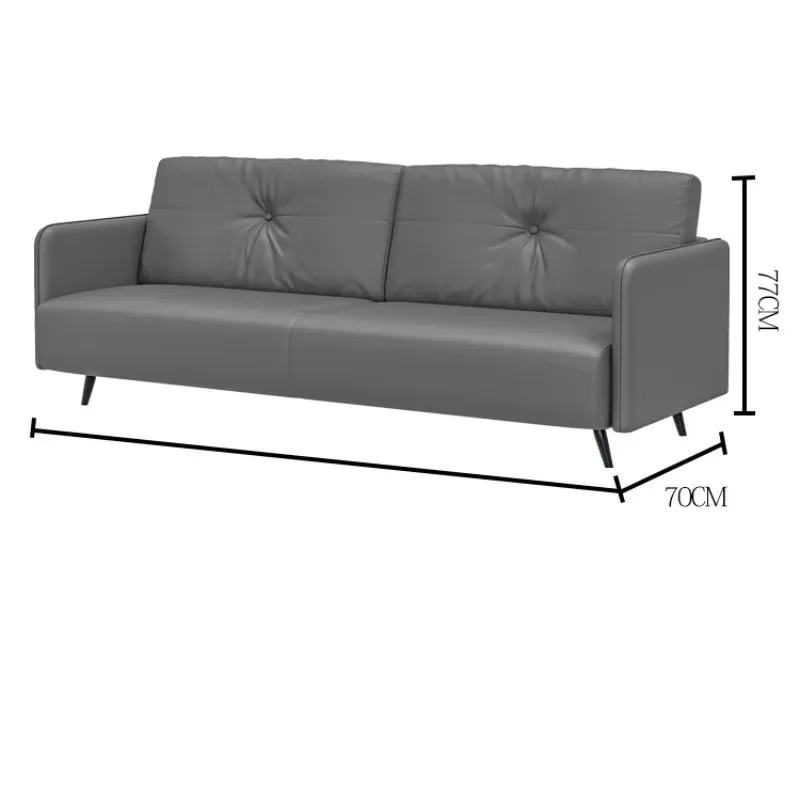 

Living room sofa modern simple rental apartment straight row long leather art office lounge area reception