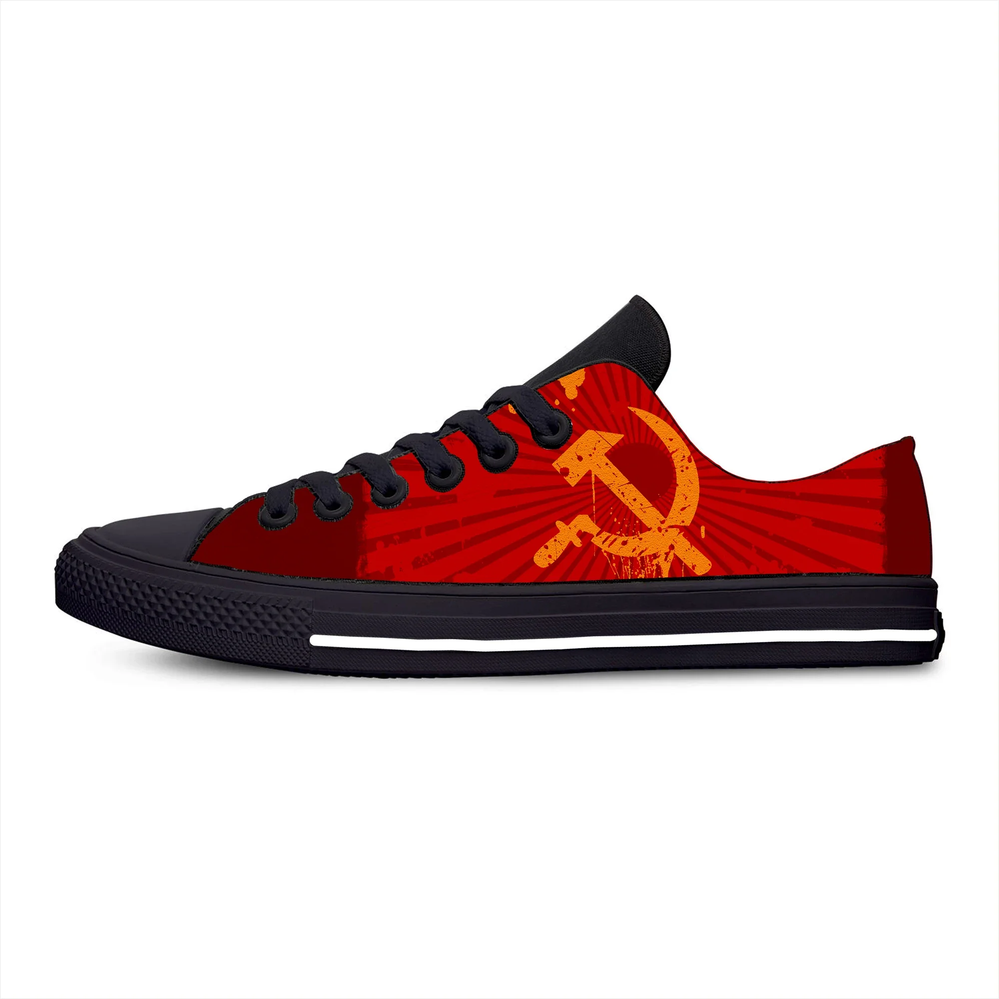 CCCP Russian Russia USSR Soviet Union Cool Funny Casual Cloth Shoes Low Top Lightweight Breathable 3D Print Men Women Sneakers