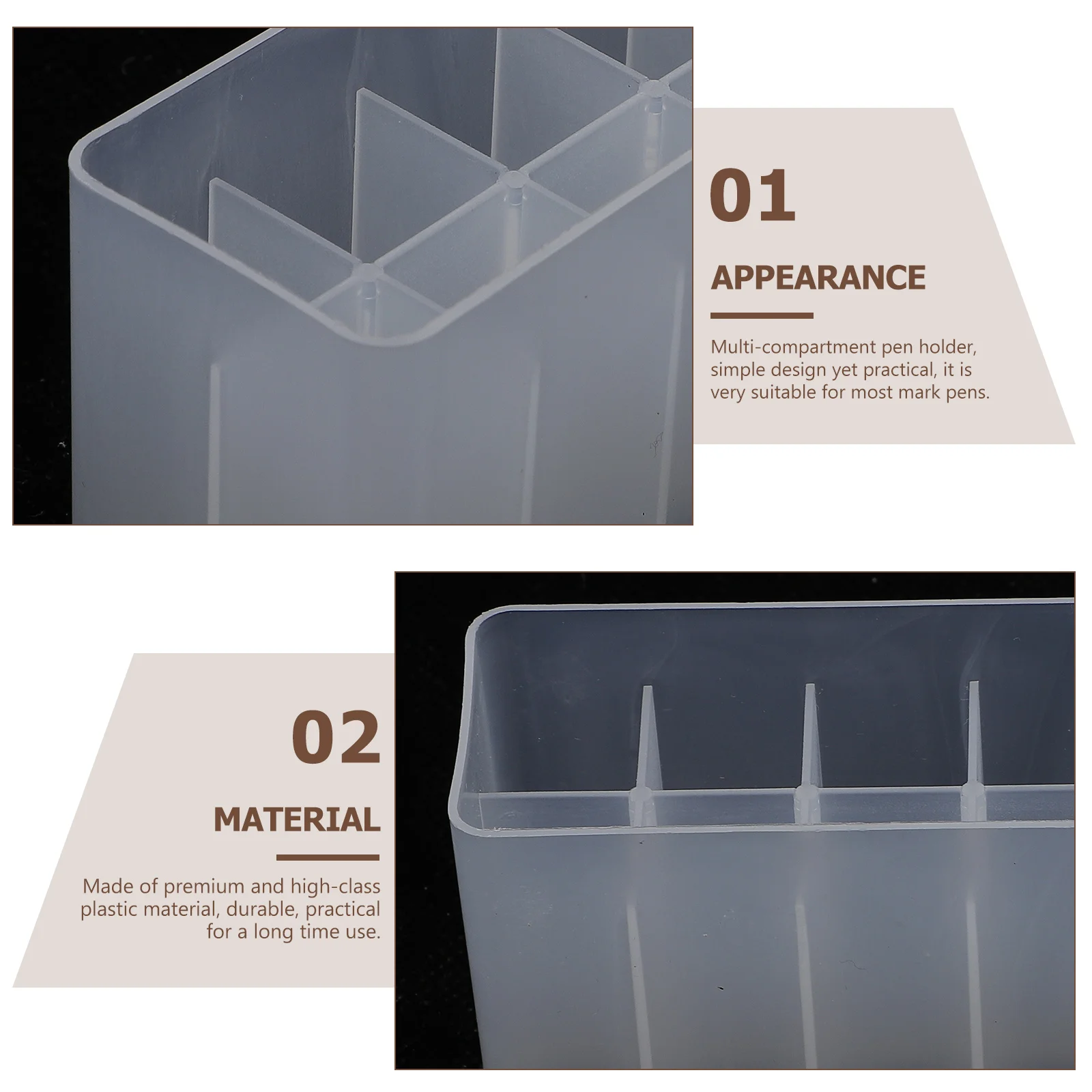

Premium Plastic Markers Pen Holders Organizer Simple Design Marker Storage Stand Desk Storage Holder Gift