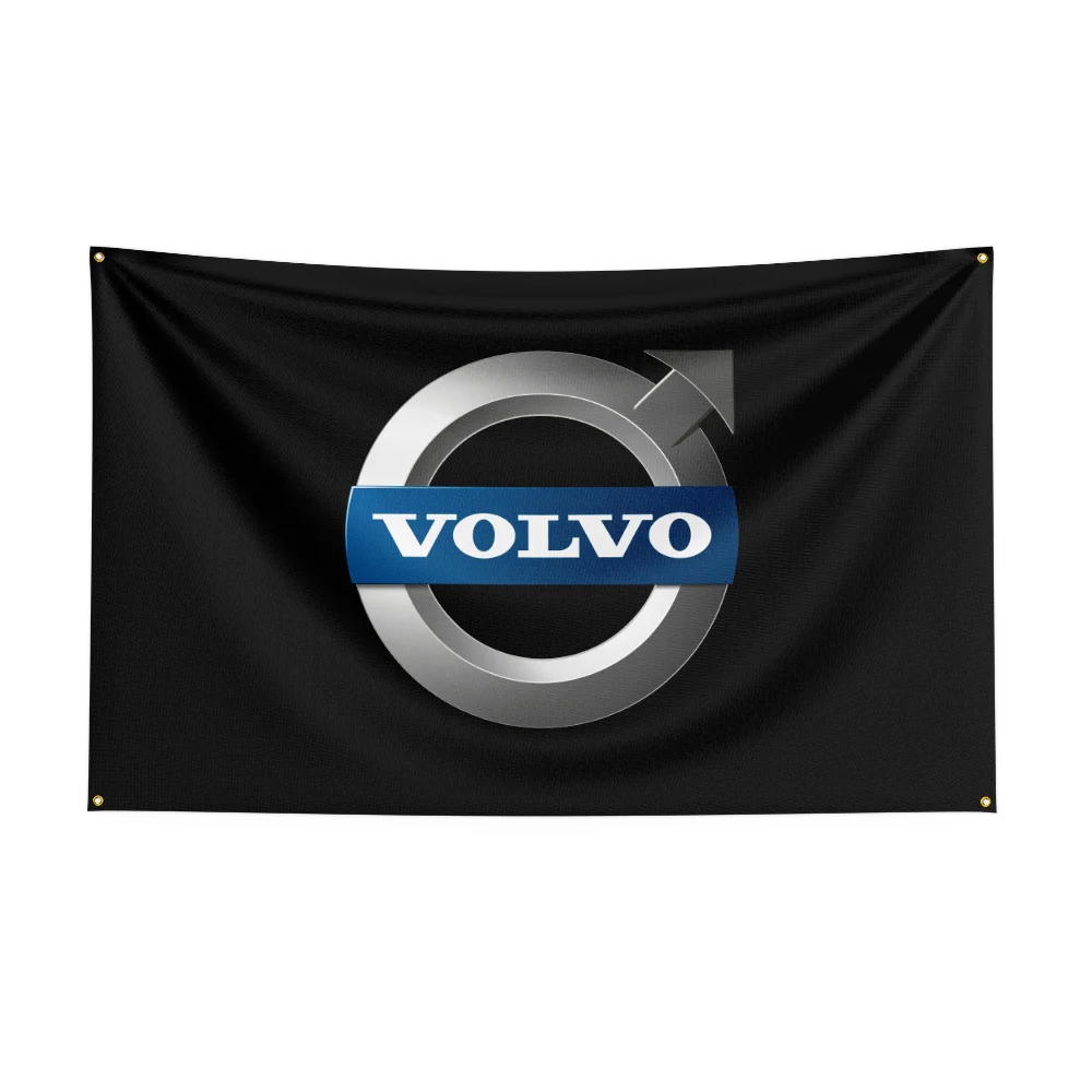 90*150CM V-VOLVOs Car Flag Polyester Digital Printing Banner for Garage Wall Art Indoor Decoration With Brass Grommets