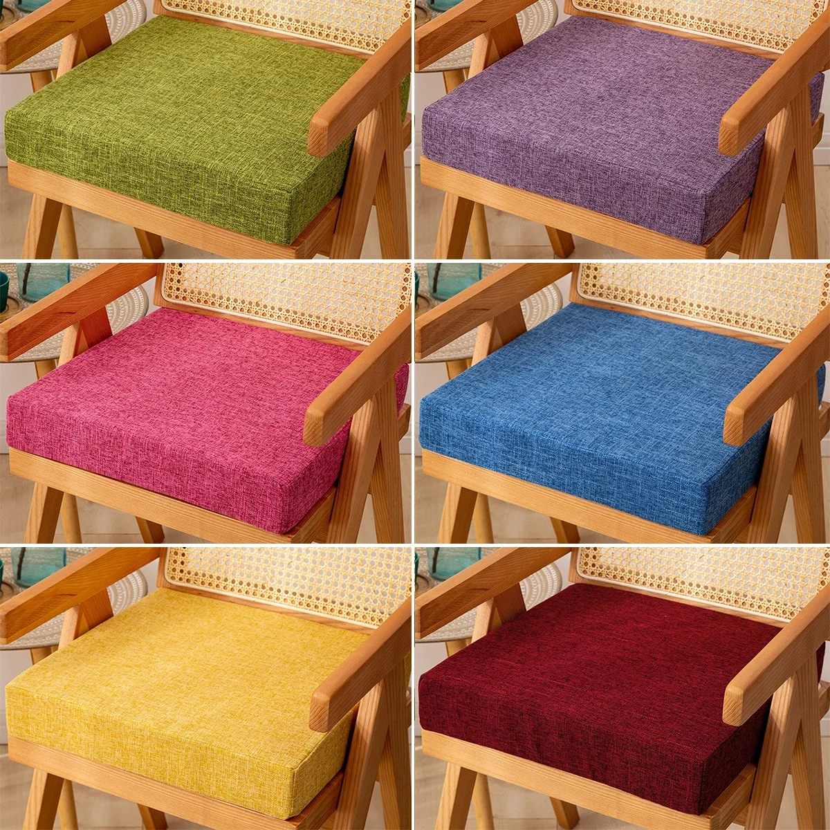 

1PC Plus Hard High Density Sponge Sofa Cushion Tatami Chair Linen Cloth Square Cushion Floor Cushion Pillow Подушка Для Кресла