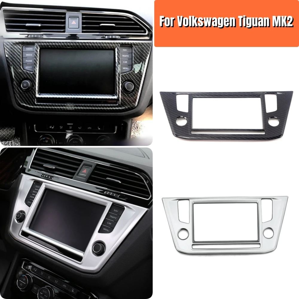 

For Volkswagen VW Tiguan mk2 2017 2018 2019 2020 Car navigation panel cover Trim ABS Matte/Carbon fibre Car Styling Accessories