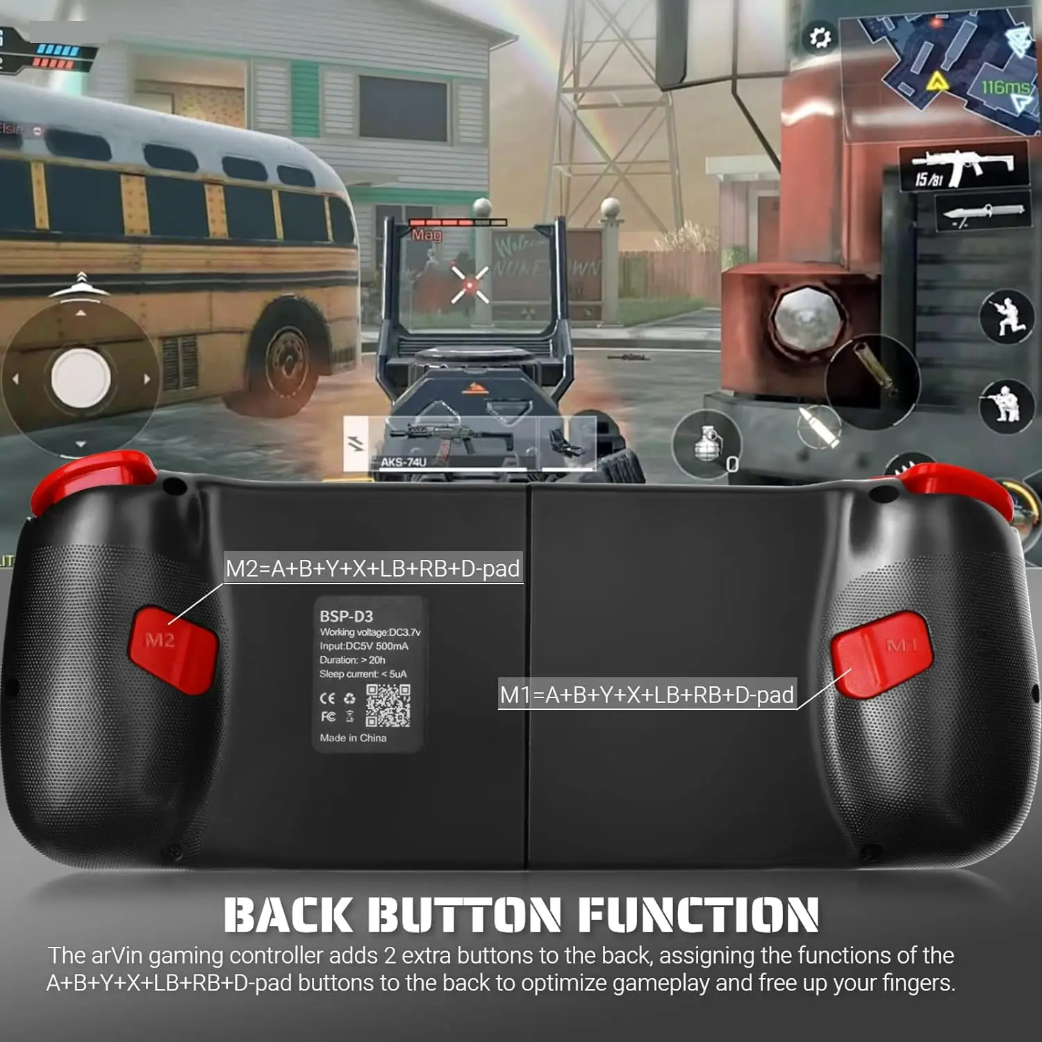 Wireless Game Controller Bluetooth Gamepad Joysticks for iPhone for iOS Android PC Direct Play