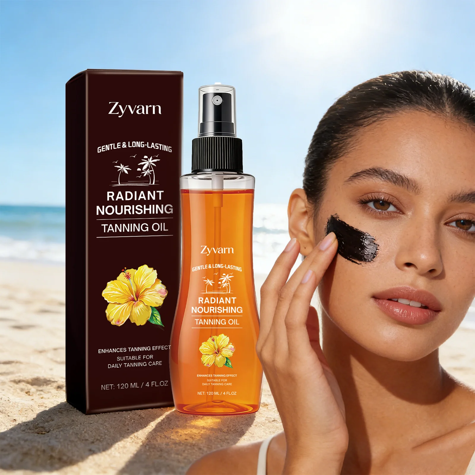 Bronceador Instantáneo en Spray, Autobronceador con Brillo Natural, Efecto Bronceado Natural, Color Modulable, Aceite Corporal Nutritivo de Larga Duración, 120 ml