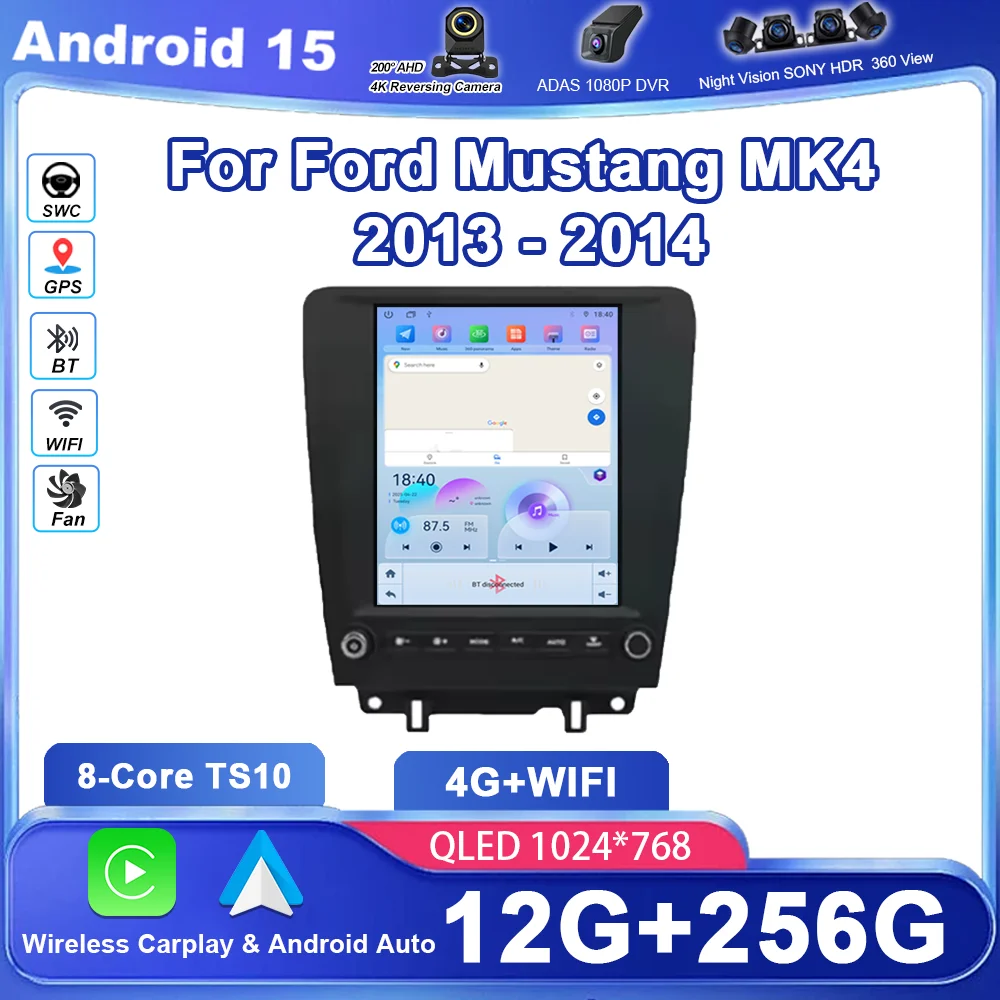 

Android 15 9.7" For Ford Mustang MK4 2013 - 2014 Car Radio Multimedia Video Player Stereo Navigation GPS 4G WIFI Screen Carplay
