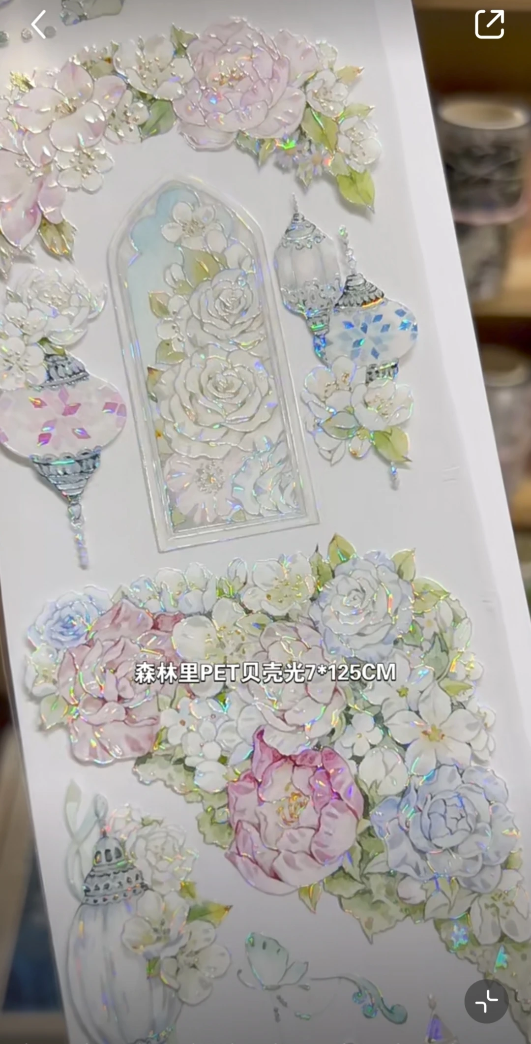 5M Magic Hall, Shell Shiny Pet Washi Tape Planner Journal Badge Tło