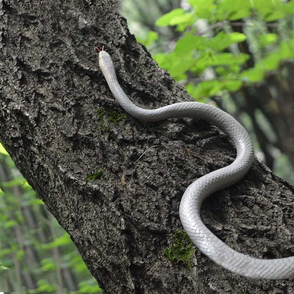 Realistic Simulation Snake Soft S-Shaped Prank Snake Toy with String Clip Lifelike Model Fake Snake Outdoor Camping