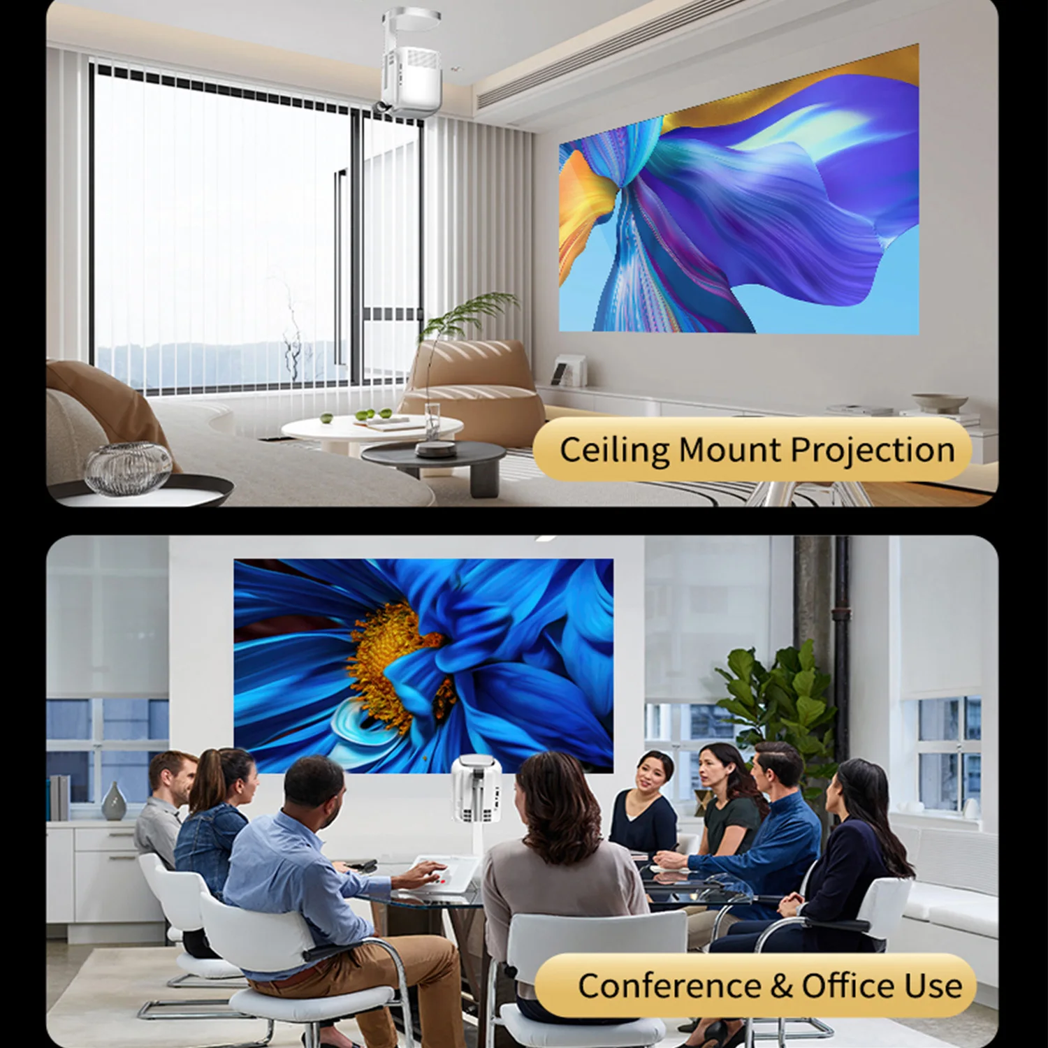 جهاز عرض WESOPRO الذكي الصغير المخفي للرفع 4K محمول مع واي فاي 6 بلوتوث 5.0 أندرويد 13 مسرح منزلي كيستون تلقائي #4