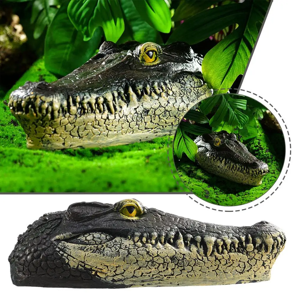 Floating Alligator Head Simulated Crocodile Head Animal Animal Decoration Ornaments Floating Outdoor Courtyard Resin Pond W7N7