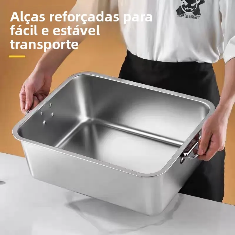 業務用グレード36ステンレス鋼製-深型厚底フラットボトムトレイ-ヨーロッパスタイル-食品グレードパン-レストラン用品