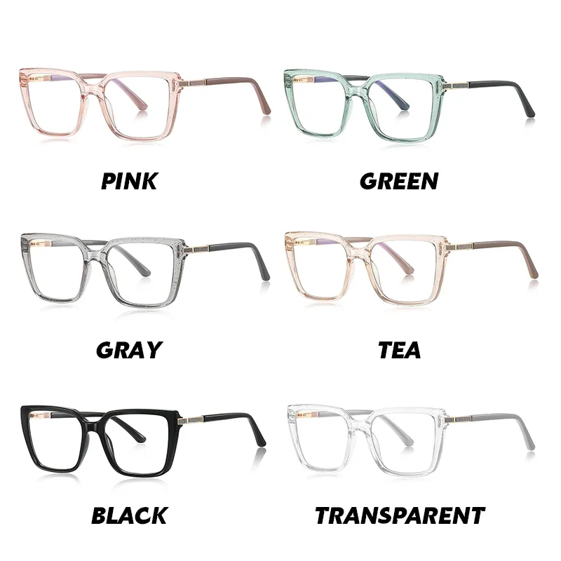 GOOJEE Occhiali da lettura fotocromatici progressivi quadrati da donna alla moda Occhiali da vista anti luce blu Occhiali miopia di lusso