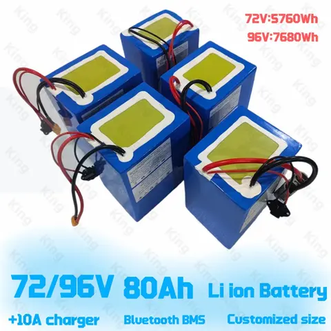 Akumulator litowo-jonowy King-Li 72V 80AH 96V z Bluetooth BMS 20S 26S do silnika 10KW 15KW do skutera, trójkołowca, gokarta + Ch