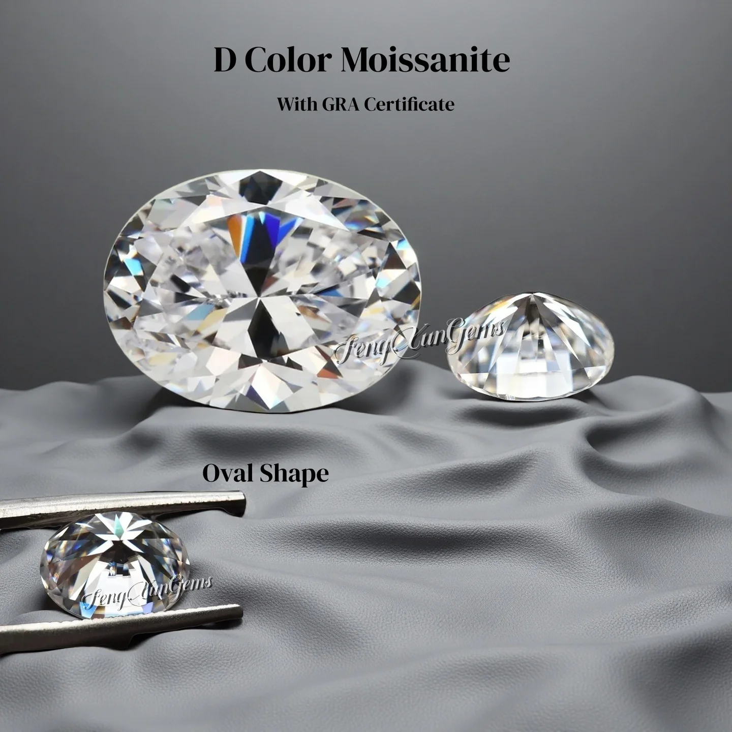 

D Color Oval Lab Grown diamond Loose Moissanite Stones VVS1 Clarity 0.2~8ct 3x4~10x14mm Charms Gemstone Fine For Jewelry Making