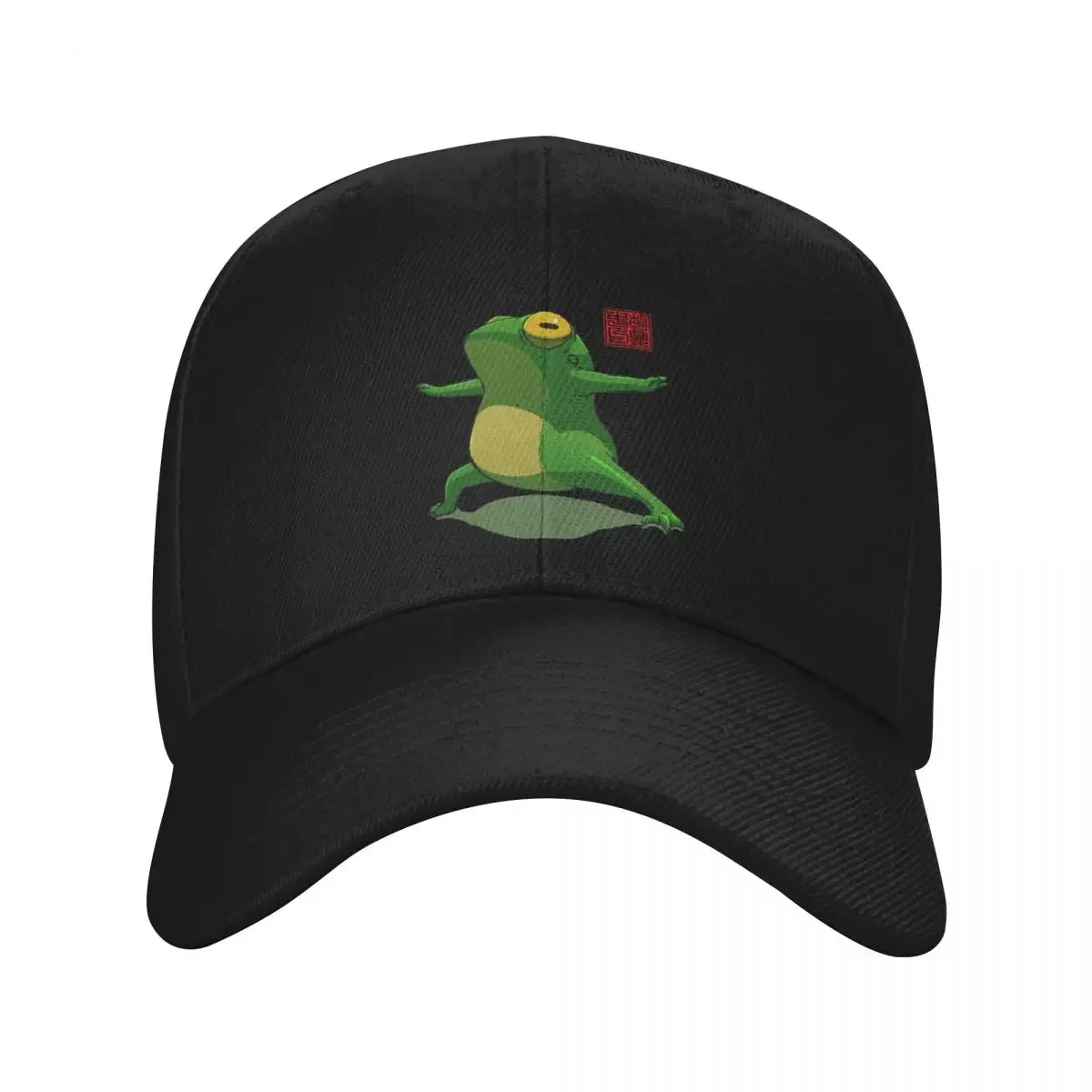 

Yoga Frog Warrior One Pose Baseball Cap black Custom Cap funny hat Hood Women Hats Men's