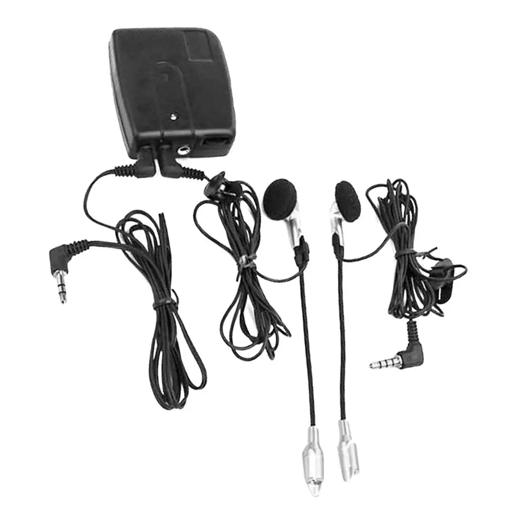 バイク ヘルメット 3.5mm ヘッドセット イヤホン オートバイ 2- MP3用 ブラック