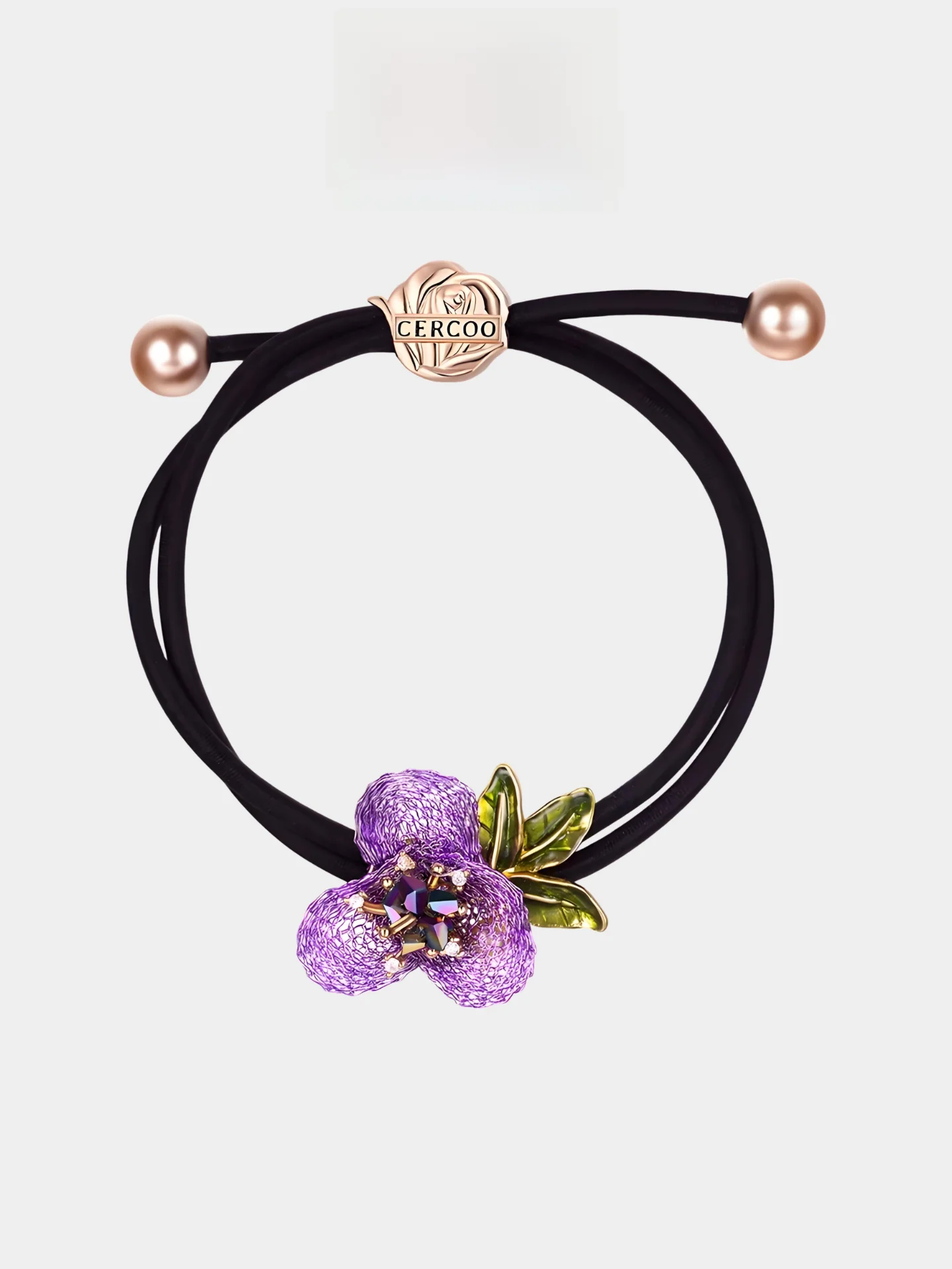 cercoo-luxury-monet-garden-path-hair-ties-tail-hair-bands-hair-accessories-headwear-and-elegant-design-for-all-hair-types