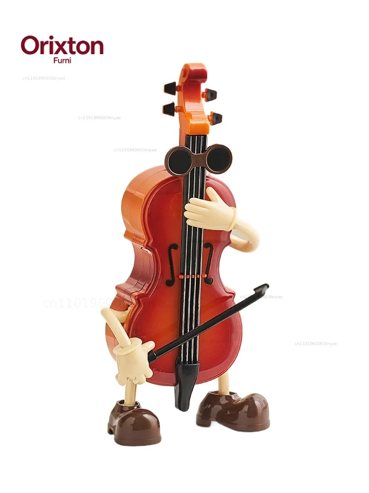 Medieval creative violin guitar music box ornament, high-end niche music box decoration, birthday gift