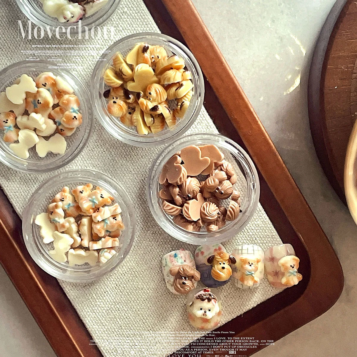 Accessori per nail art in stile coreano Biscotti Crema Cucciolo Torta del tè pomeridiano Materiale per nail art