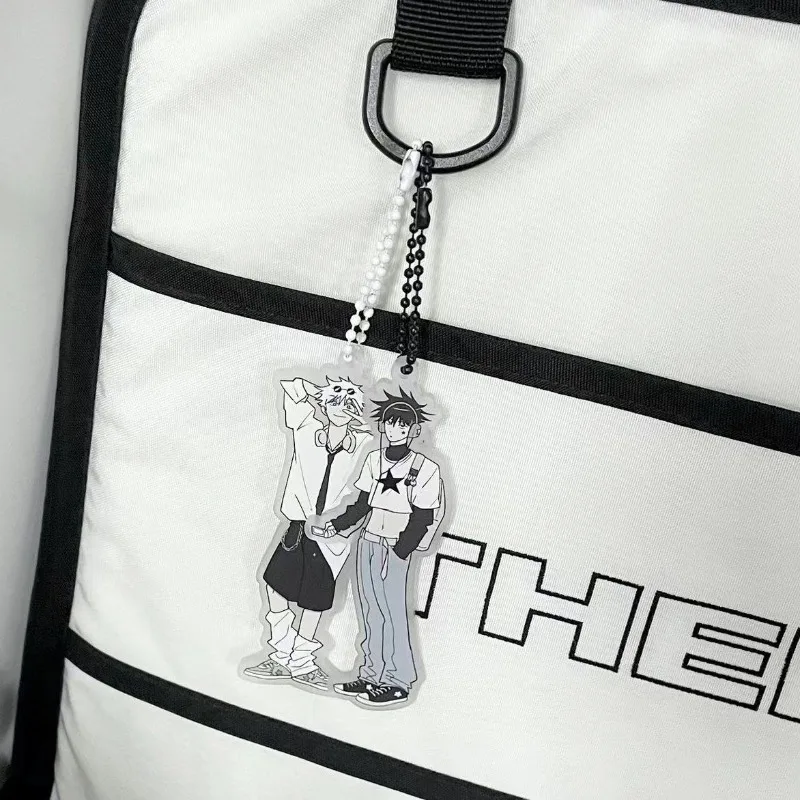 Jujutsu Kaisen قلادة Gojo Satoru ظهره سحر أنيمي سيارة حلقة رئيسية الديكور الأزياء الكرتون الشكل المفاتيح لعبة المجوهرات