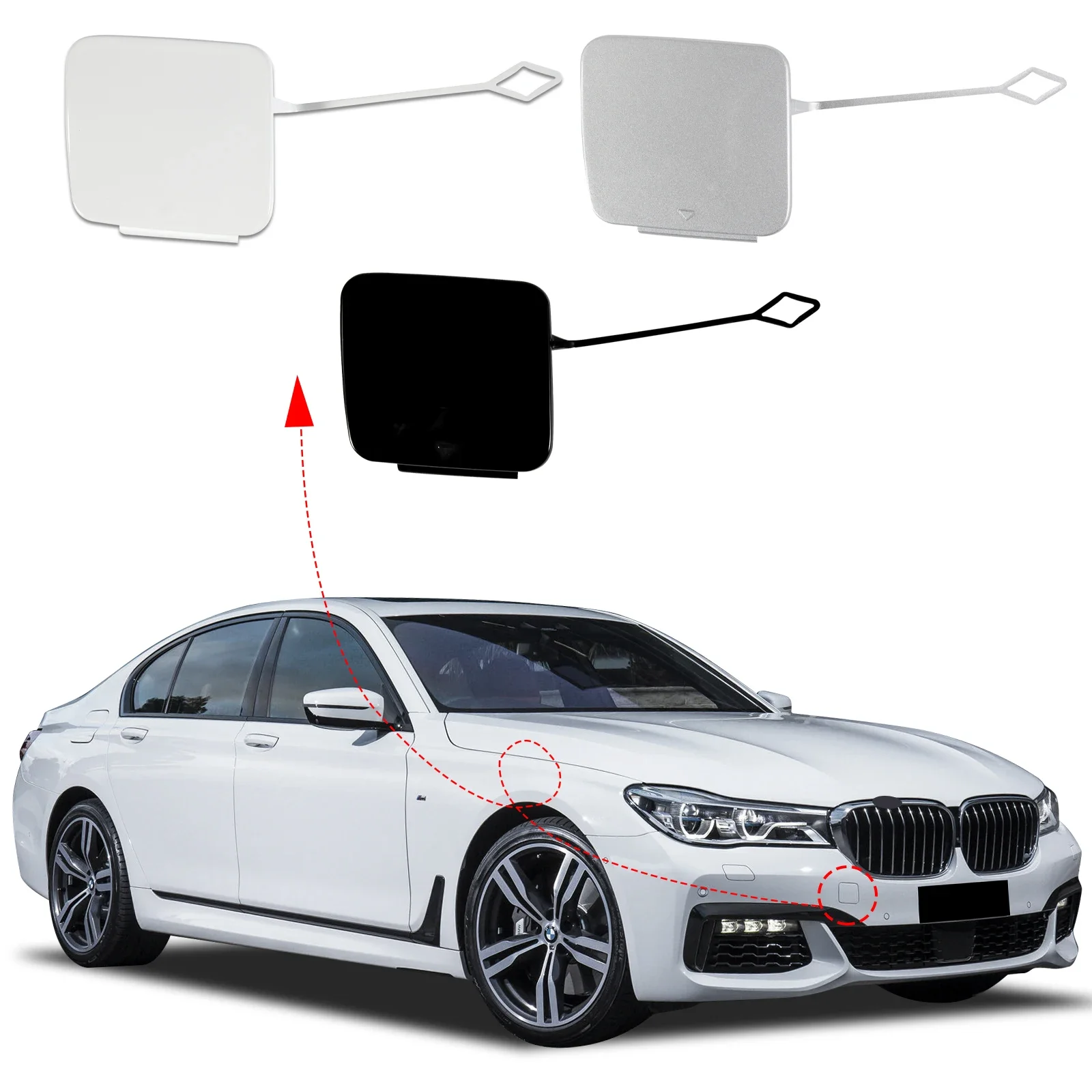 

OLANGDA Front Bumper Tow Hook Cover Cap Eye For BMW 7 Series M Aerodynamics G11 G12 Fit 730i 730d 740i 740d 730Li 2016-2018 5111