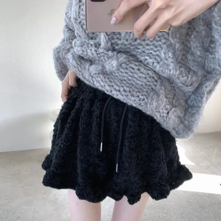 Pantalones informales para mujer, versión coreana, diseño Vintage, sensación, dulce encaje juvenil, piel de cordero, cintura elástica, pantalones ortopédicos