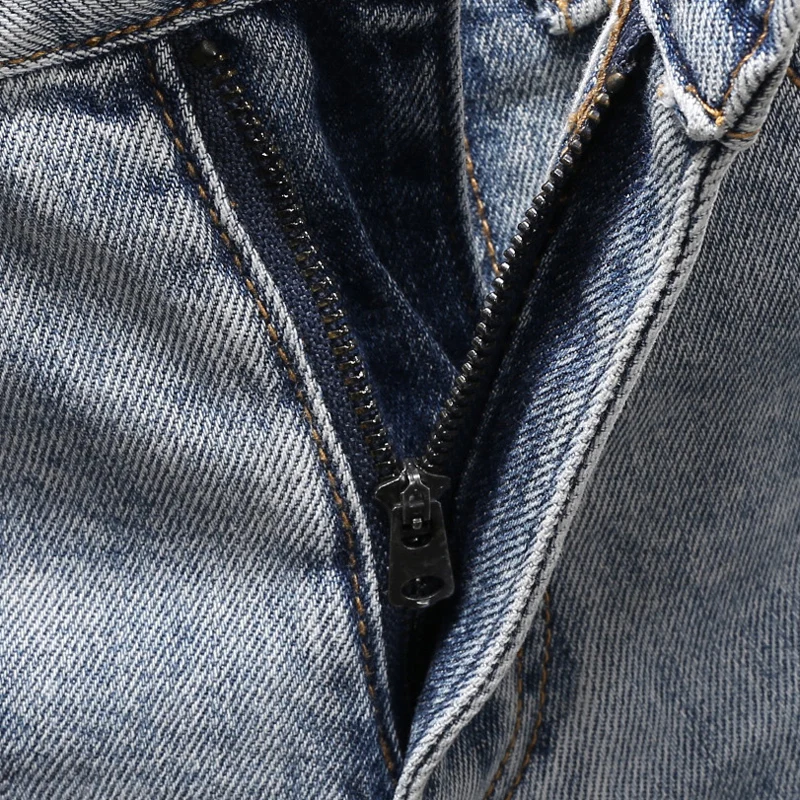 Summer Designer Fashion Men Jeans Retro Blue Stretch Slim Fit Ripped Denim Shorts Men Patched Hip Hop Y2K Vintage Shorts Hombre