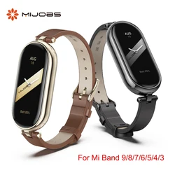 Strap for Mi Band 10 9 8 Bracelet for Xiaomi Smart Band 9 Strap for Mi Band 8 Leather Wristband For Mi Band 7 6 5 4 3 Watchband