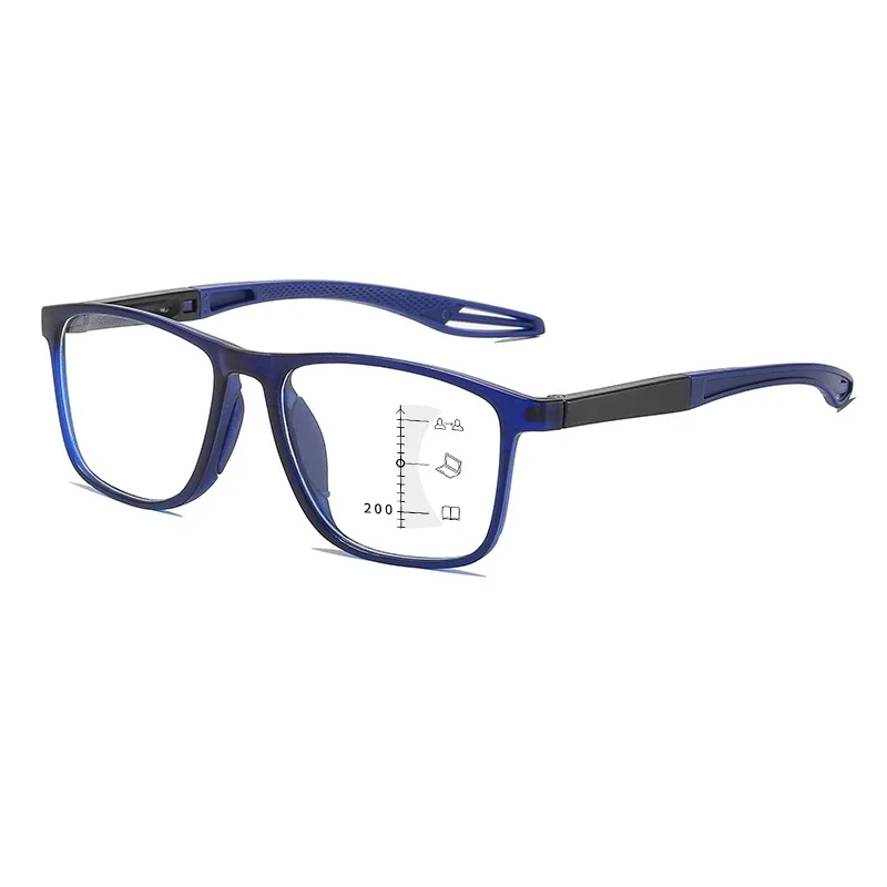 Lunettes de lecture multifocales progressives pour femmes, lunettes de sport, anti-lumière bleue, presbytie, monture TR90 ultralégère, lunettes de vue de près et de loin