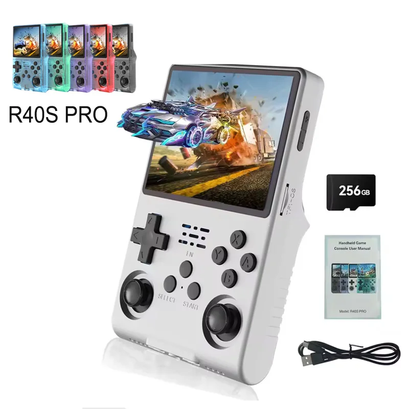 

R40S Pro Game Console Linux System 3.5 Inch IPS Screen Portable Pocket Video Player 30000+ Games Retro Handheld Game Kid
