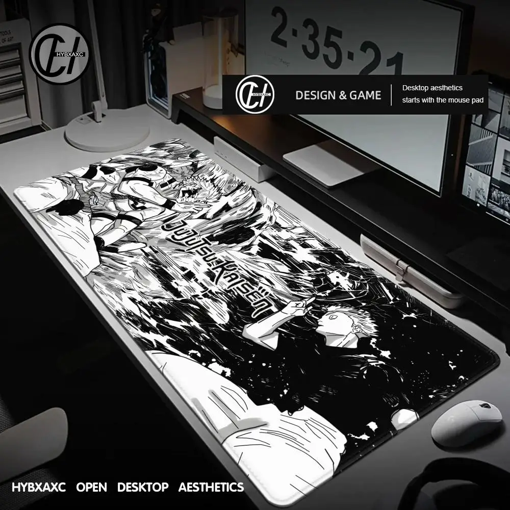 Jujutsu Kaisen Satoru Gojo Mousepad HD-Druck Computer Gamer Locking Edge Rutschfestes Mauspad XXL 90x40cm Tastatur PC Schreibtischunterlage