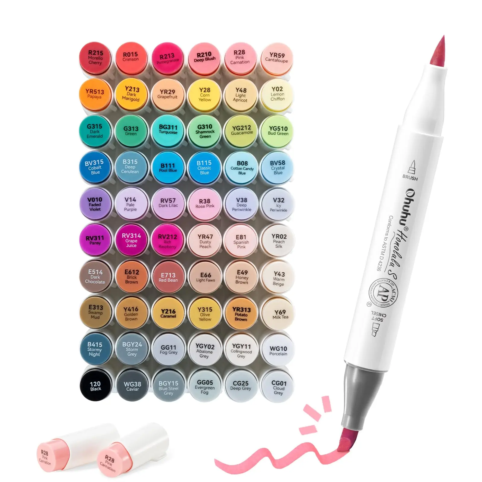 Illustration Brush Brush Soft 60 Marker Blender Pen S Series Markers Type and Chisel Colors 61-Pen Set Alcohol-Based Pens