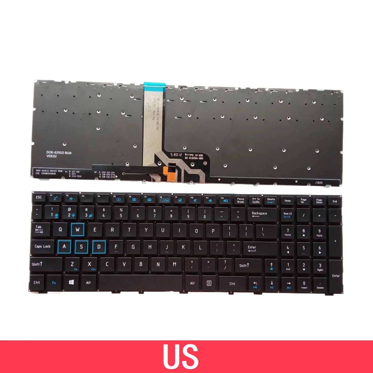 

For ThundeRobot 911 Targa T6c 911-X6 MACHENIKE F117-S Si3 S6CP F117-V VR26 MP-13H8 Laptop Keyboard Replacement US With Backlit