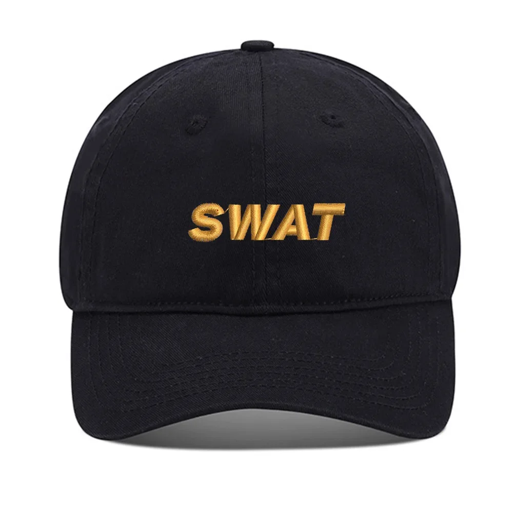 Lyprerazy Baseball Hat SWAT Police Officer Unisex Embroidery Baseball Cap Washed Cotton Embroidered Adjustable Cap