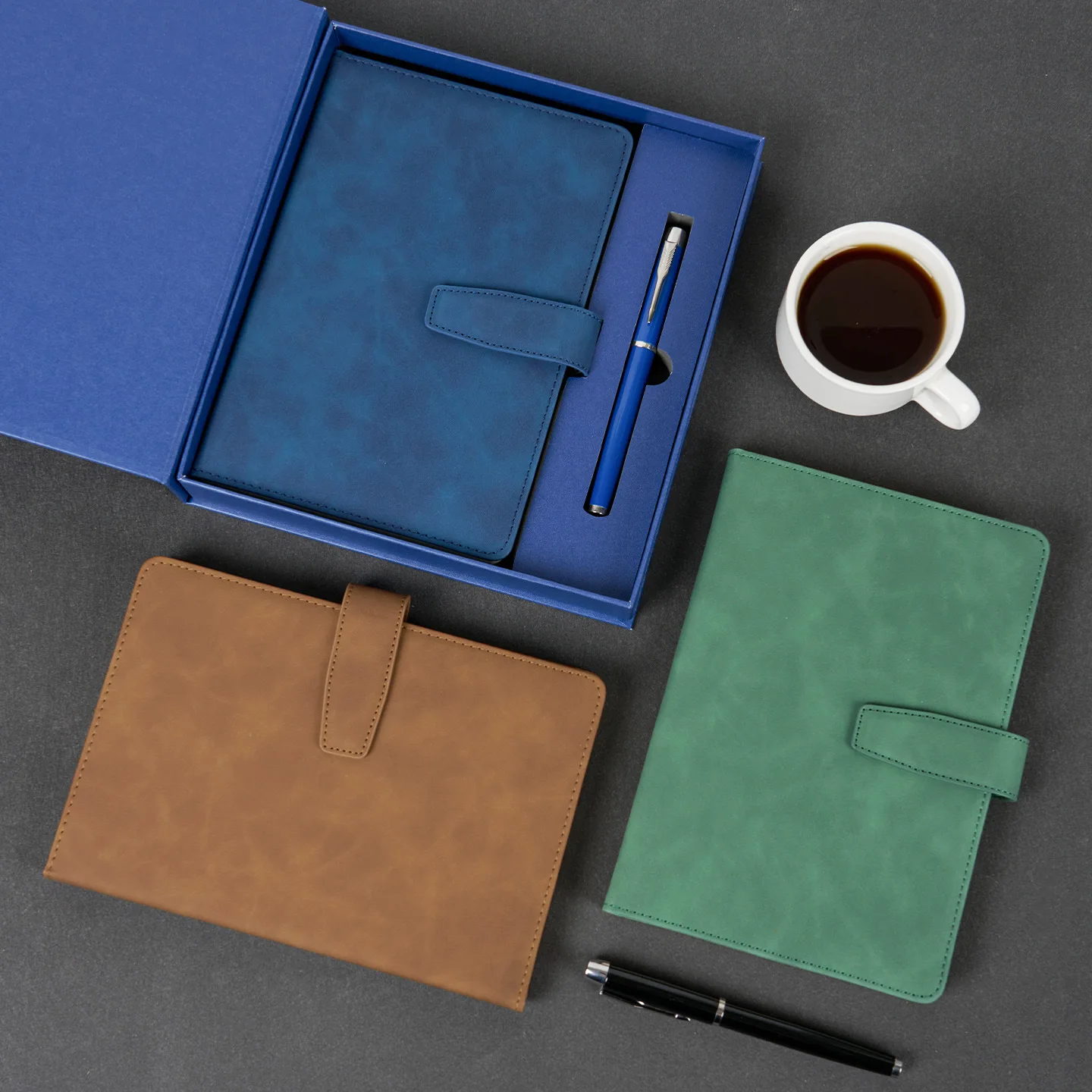 Text Thickened A5 Notebook with Pen Retro High Quality PU Leather Work Travel Notepad Personalized Name Diary