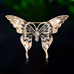 Vintage Enamel Butterfly Pins for Women Rhinestone Insect Brooches Event Party New Gifts Backpack Decoration Clothes Accessories