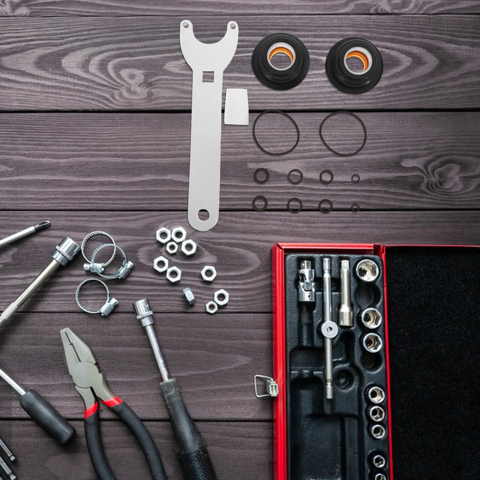 

1Set Hydraulic Steering Cylinder Seal Kit Front Mount Marine Hydraulic Steering Repair Seal Kit Durable Leak Proof for Boat