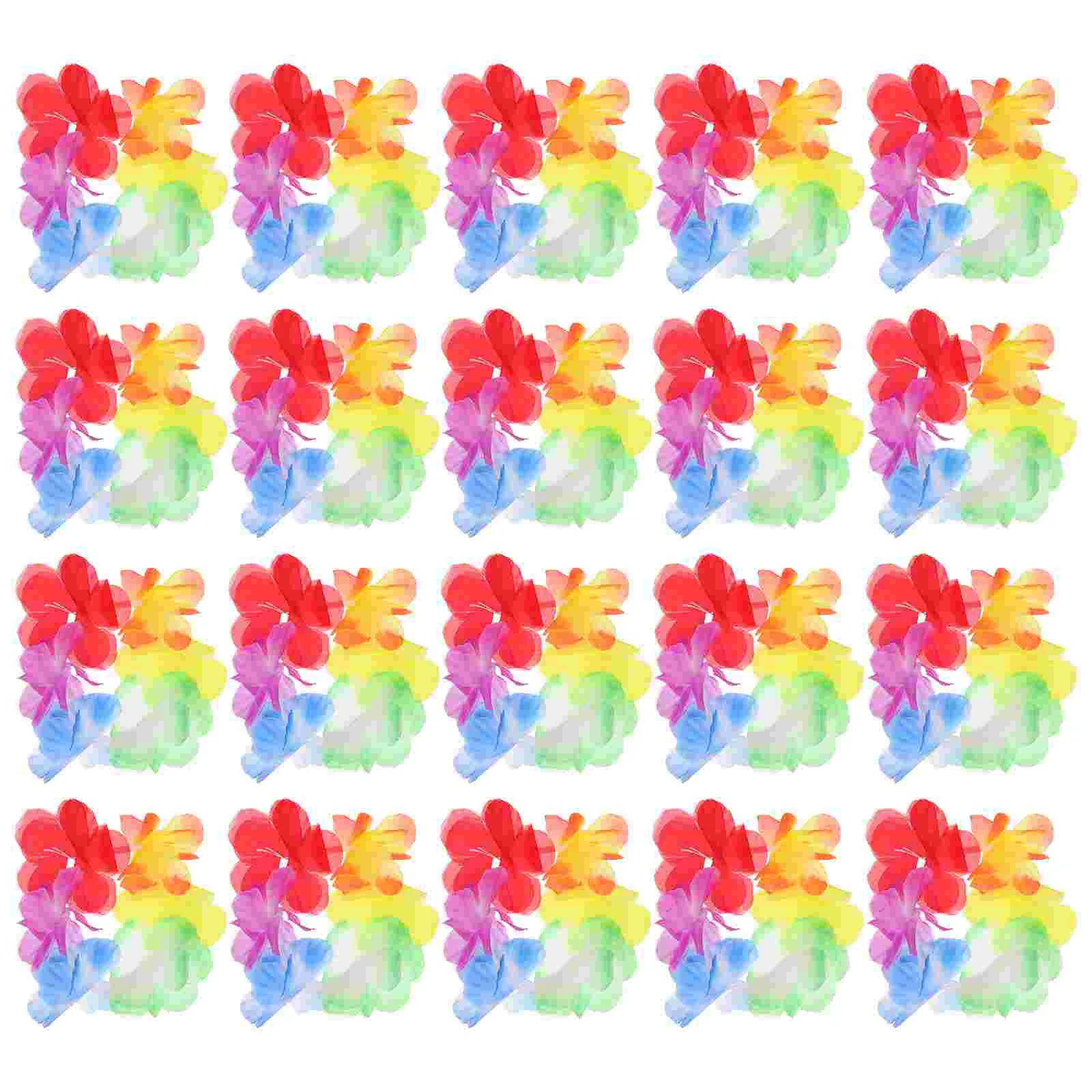 

10 Pairs Wristband Hand Decor Decoration Bracelets Party Supply Luau Leis Hawaiian Flowers Ornament The Banner