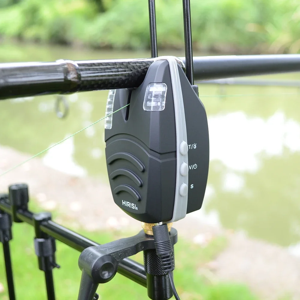 Hirisi B1139 Waterproof Carp Fishing Bite Alarm with Snag Bar And Rolling LED Band Fish Bite Indicator Fishing Accessories