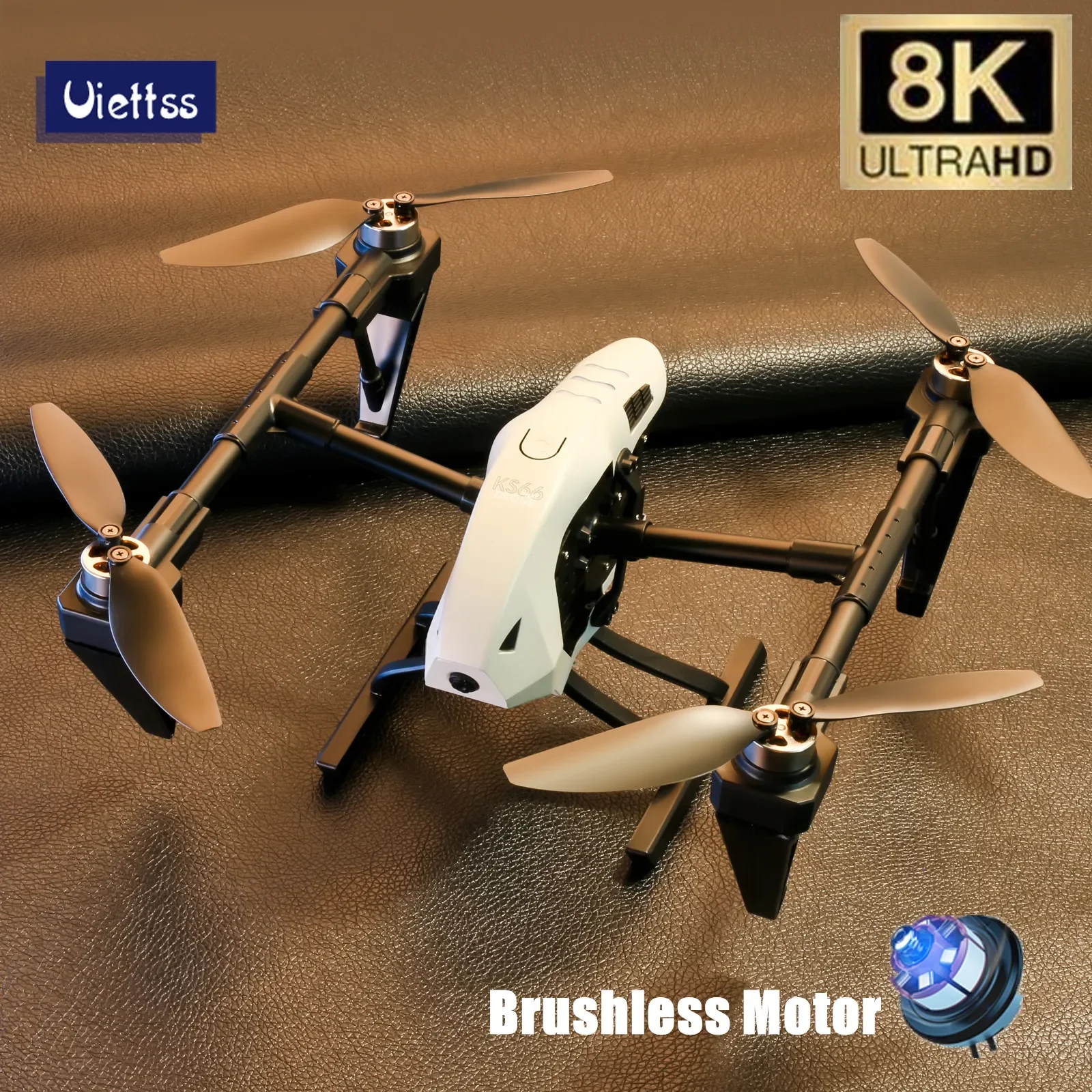 2024 KS66 Dual 8K Optical Flow Dual Brushless Quadcopter HD Drone Vision Hover Dual Lens Alloy Architecture WIFI FPV Aerial Came