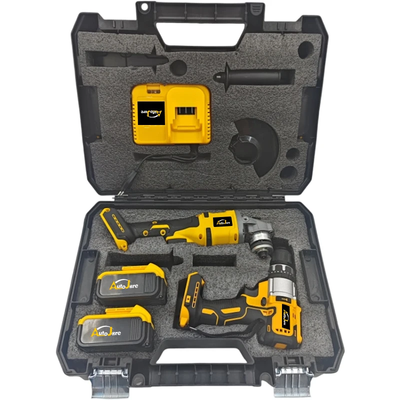 

20V Lithium Battery Professional Electric Cordles Combo Kit 2-Piece Tool Set Angle Grinder Impact Drill Power Tools