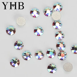 YHB Bright Series Crystal AB Dazzling Hotfix Nonhotfix Crystal electroplating Flatback Hotfix Rhinestones For Shoes Bags Garment