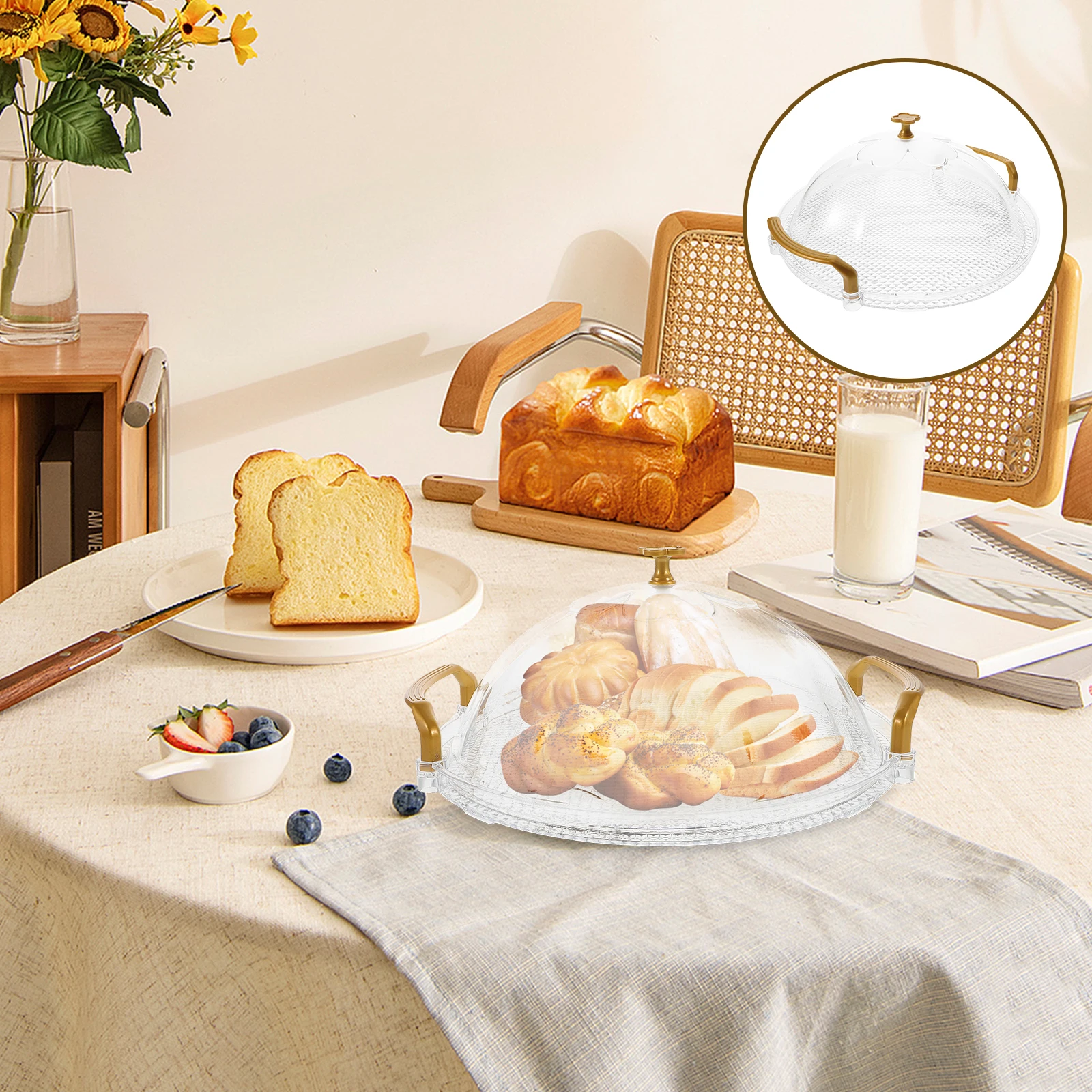 

Luxury Round Plastic Serving Tray for Tea Coffee Table Decorative Snacks Fruits Party Food Holder with Lid Decorative Tray