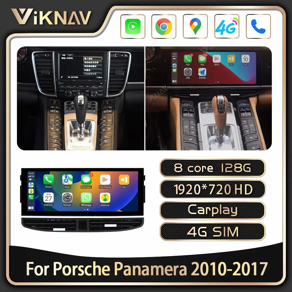 Viknav 12.3 Inch Car Radio For Porsche Panamera 2010-2017 Android Auto Wireless Carplay touch screen head unit Multimedia player