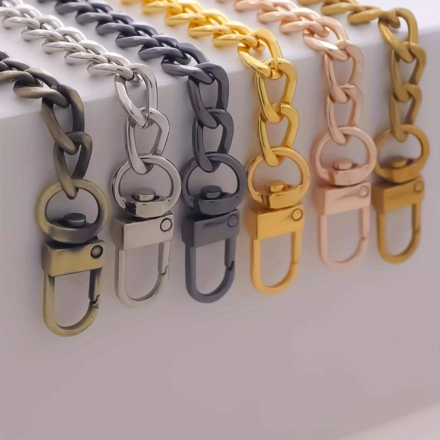Flat Purse Chain with Metal Buckles, Chain Purse Strap for DIY Purse, Wallet, Handbag, Shoulder Bag, Crossbody Bag image 2
