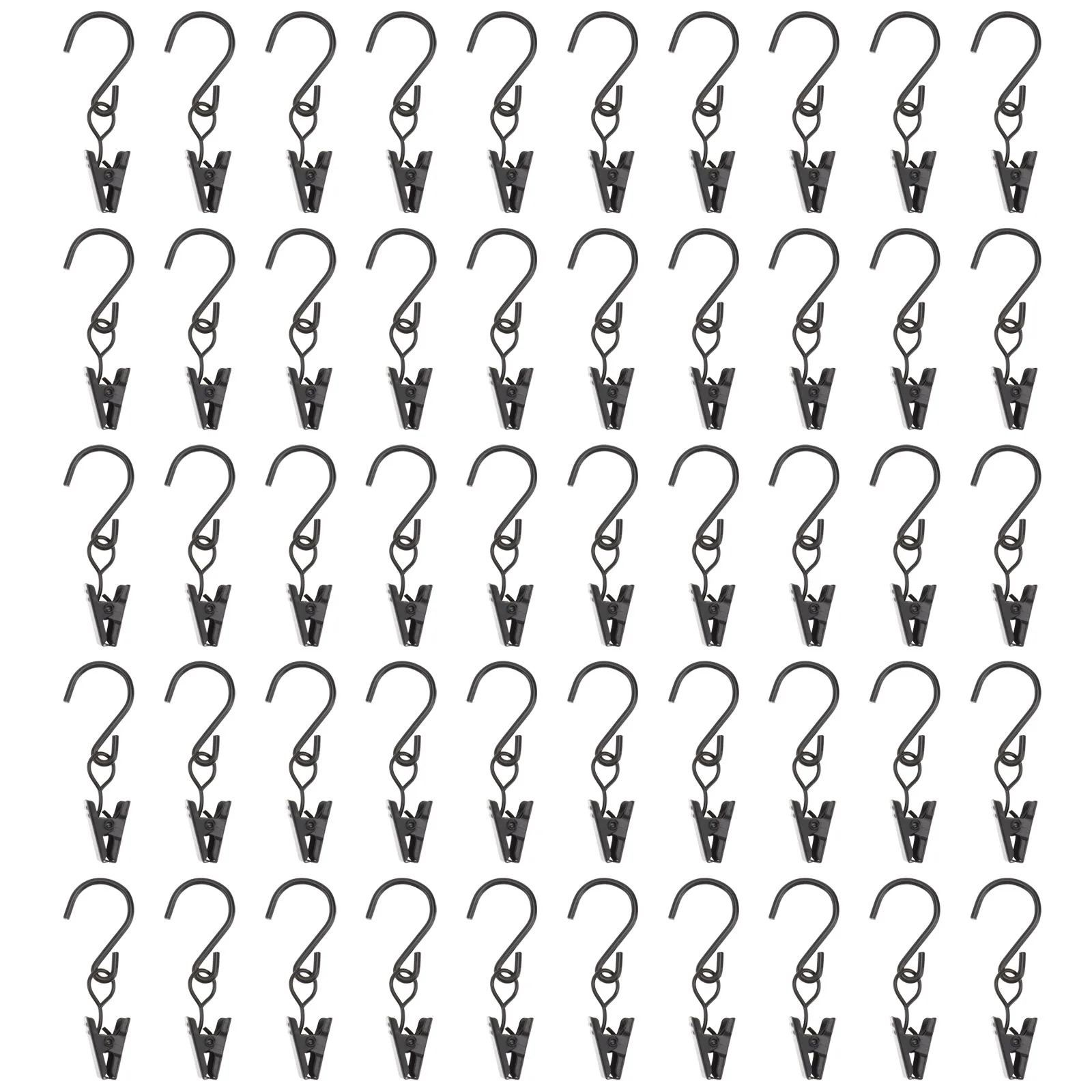 

50pcs Simple Curtain Hook Clips Sturdy Clamp Fixator for Window Bath Curtains Easy Install Long Lasting Use Decor Accessories