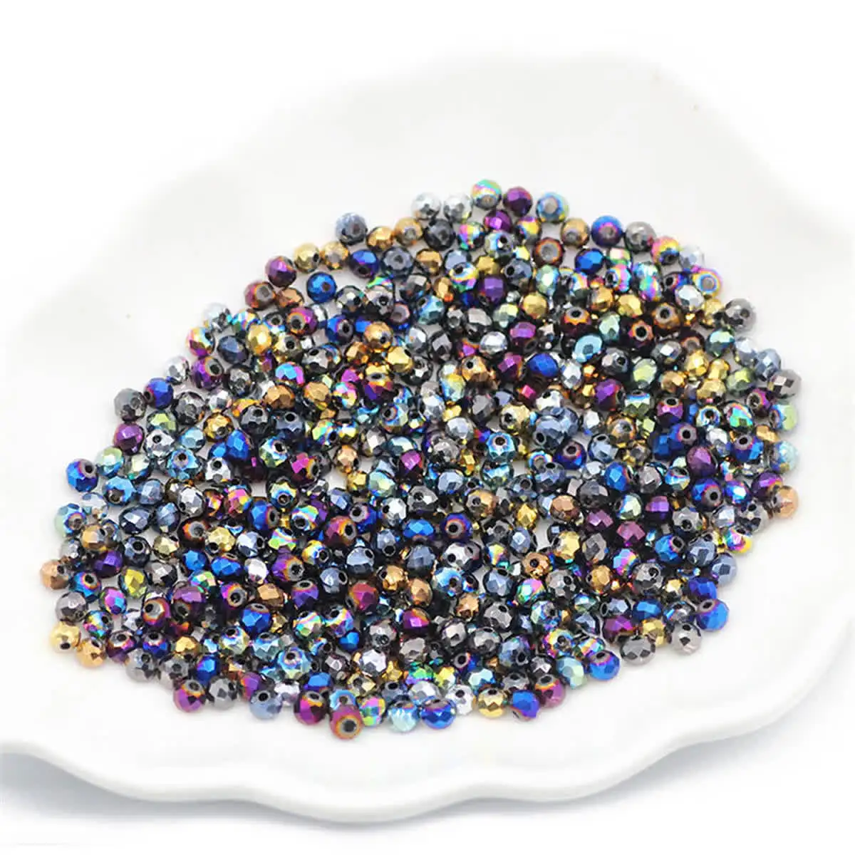 JHNBY 4mm 100pcs Round Shape Austrian crystals loose beads ball supply surface color plated bracelet necklace Jewelry Making DIY