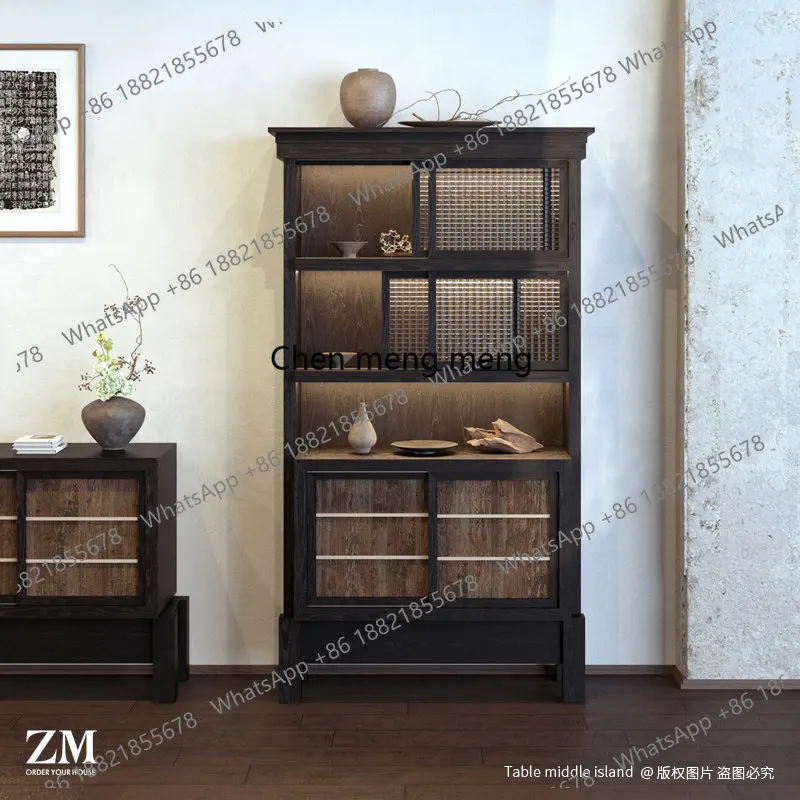 

Wabi Sa windshield display cabinet Cafe wall cabinet merchandise ceramic agarwood display cabinet